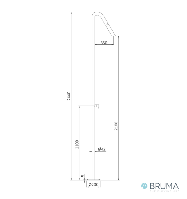 MEDIDAS COLUMNA DE DUCHA EXTERIOR PL20 BRUMA