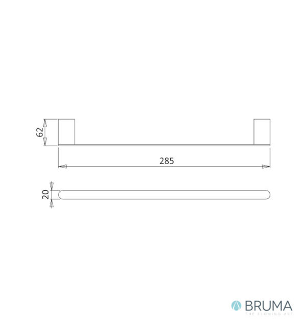 MEDIDAS TOALLERO BARRA 300mm ARTIC BRUMA