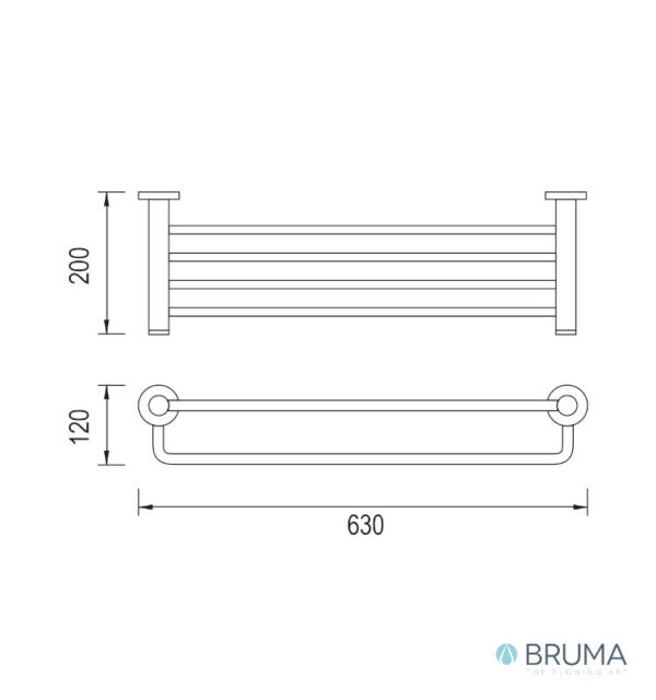 MEDIDAS ESTANTE TOALLERO 600mm INKA BRUMA