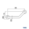 MEDIDAS ASIDERO ANGULAR CON JABONERA MAX-CLASS TRES GRIFERIA