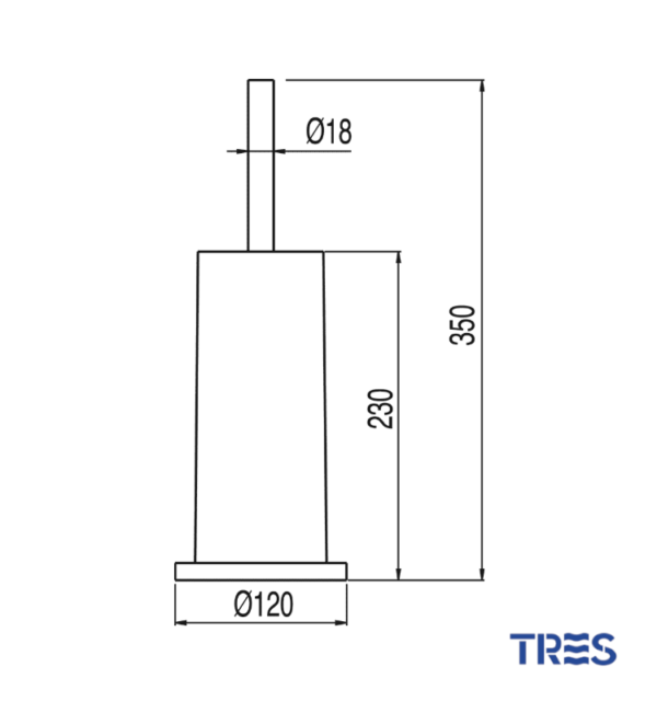 MEDIDAS ESCOBILLERO DE SUELO CERAMICO MAX-CLASS TRES GRIFERIA