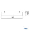 MEDIDAS REPISA CRISTAL TRANSPARENTE 600mm LOFT TRES GRIFERIA