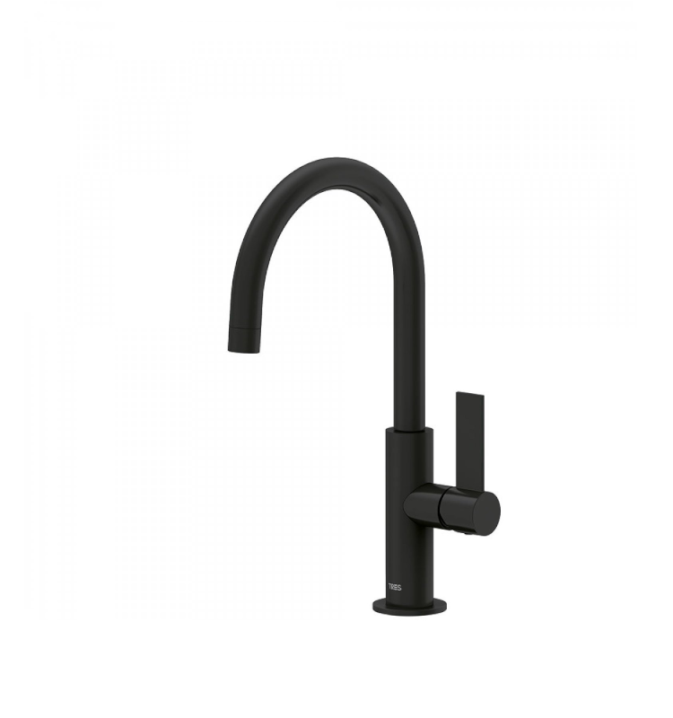 Grifo de lavabo monomando modelo BASE TRES PLUS en acabado negro mate ·  Pereda