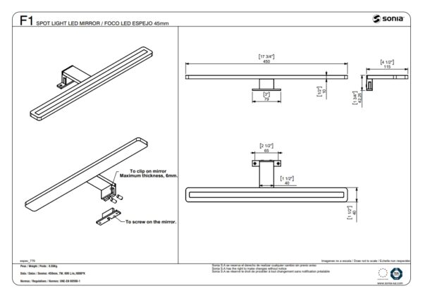 FOCO LED F01 45cm SONIA