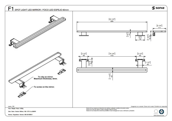 FOCO LED F01 60cm SONIA