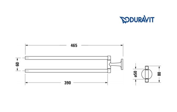 TOALLERO DOBLE GIRATORIO STARCK T DURAVIT