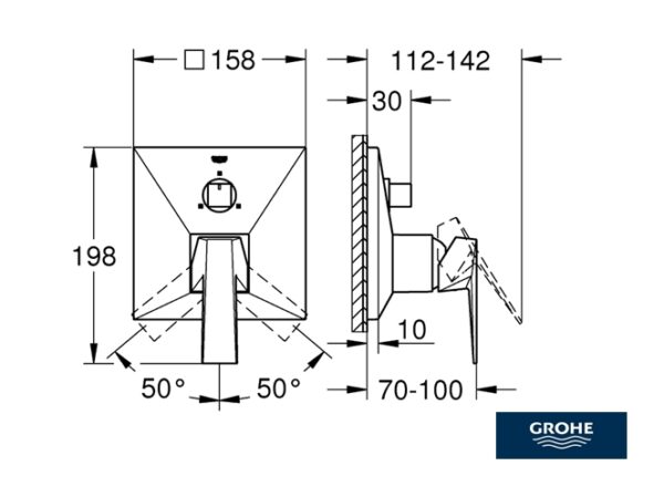 MEZCLADOR CON INVERSOR 3 VIAS ALLURE BRILLIANT GROHE