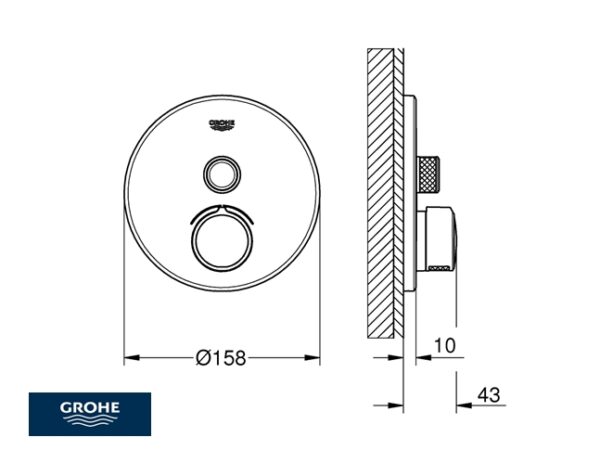 MEZCLADOR DUCHA EMPOTRADO SMARTCONTROL GROHE