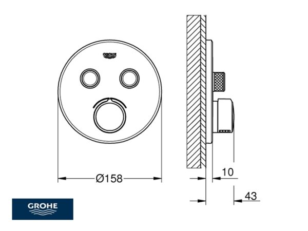 MEZCLADOR DUCHA EMPOTRADO SMARTCONTROL GROHE