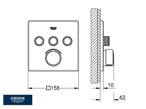 MEZCLADOR DUCHA EMPOTRADO SMARTCONTROL GROHE