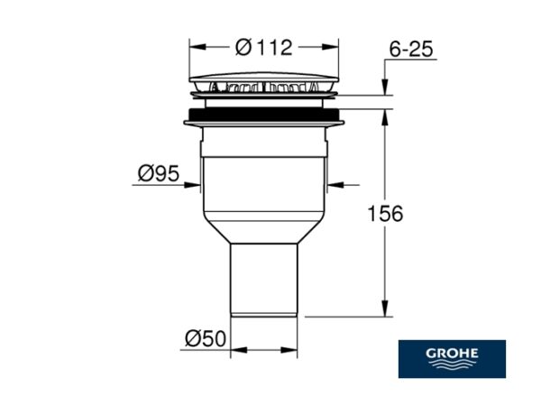 VALVULA PLATO DUCHA SALIDA VERTICAL GROHE