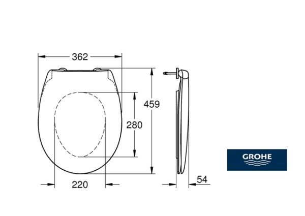 ASIENTO y TAPA INODORO BAU GROHE