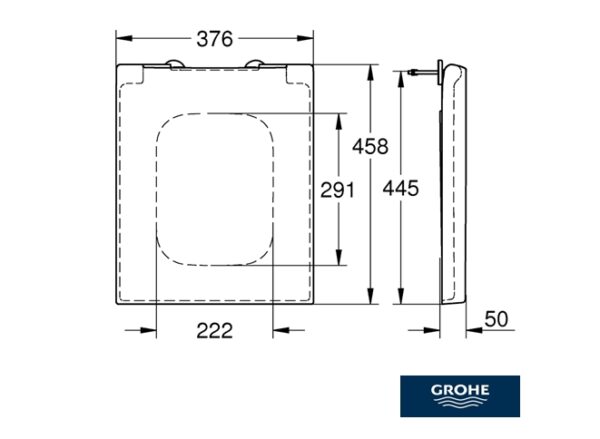 ASIENTO y TAPA INODORO CUBE GROHE