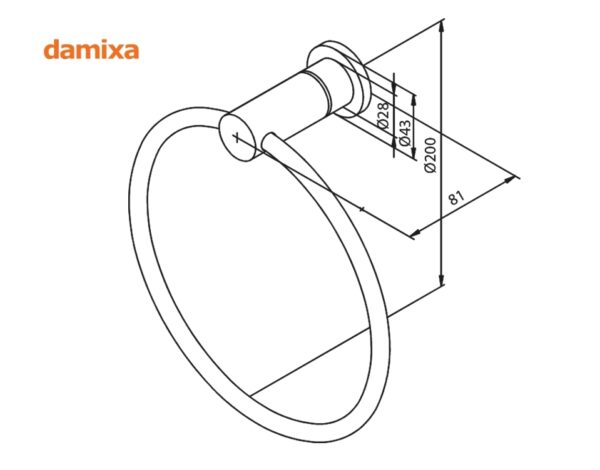 TOALLERO ANILLA ORANGE DAMIXA