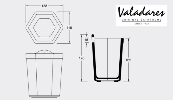 VASO ESCOBILLERO A PARED NEOCLASICA VALADARES