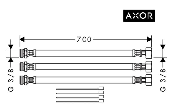 SET DE ALARGO PARA MEZCLADOR LAVABO 2 ORIFICIOS AXOR