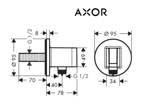 SOPORTE DUCHA con TOMA de AGUA ROUND AXOR