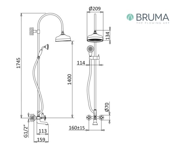 COLUMNA BAÑO-DUCHA 1953 BRUMA