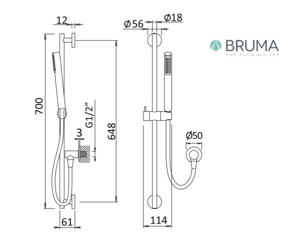 SET BARRA DUCHA LEAF BRUMA