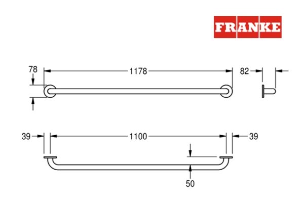 BARRA SUJECION 110cm CONTINA FRANKE