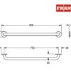 BARRA SUJECION ACERO INOXIDABLE 75cm CONTINA FRANKE