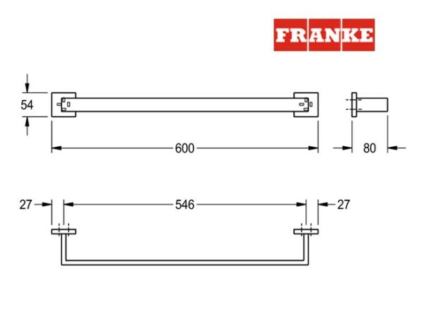 TOALLERO LAVABO 60cm CUBUS FRANKE