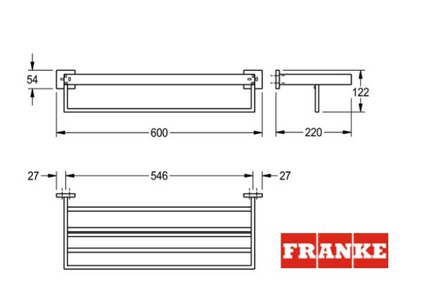 ESTANTE TOALLERO CUBUS FRANKE