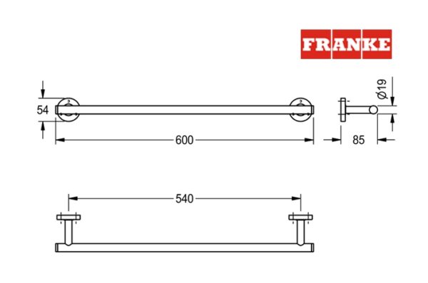 TOALLERO LAVABO 60cm MEDIUS FRANKE