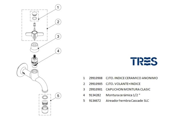 GRIFO OFFICE CLASIC TRES GRIFERIA