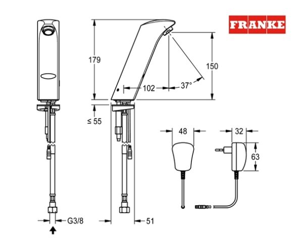 MEZCLADOR LAVABO ELECTRONICO PROTRONIC FRANKE WS