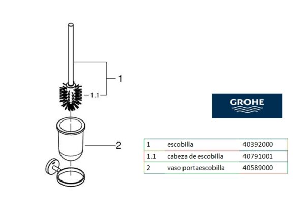 ESCOBILLERO A PARED BAU COSMOPOLITAN GROHE