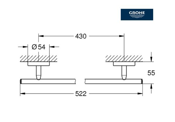 GROHE BAU COSMOPOLITAN TOALLERO LAVABO - Imagen 2