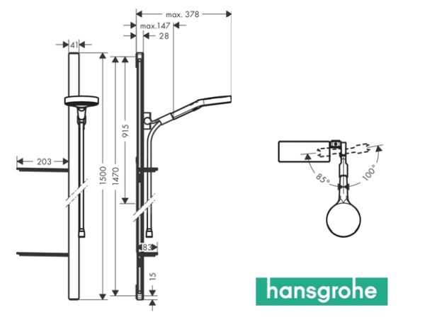 HANSGROHE RAINFINITY SET BARRA-DUCHA 150cm - Imagen 2