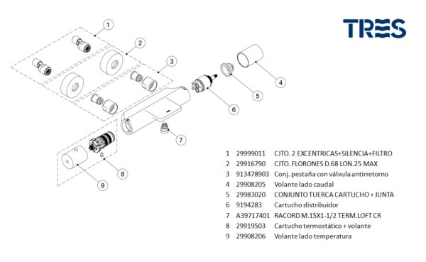 TRES MAX-CLASS TERMOSTATICA BAÑO-DUCHA - Imagen 4