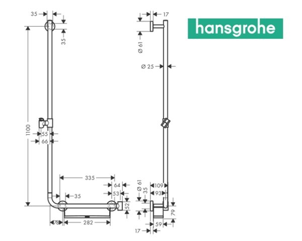 HANSGROHE UNICA BARRA DUCHA COMFORT 110cm - Imagen 2