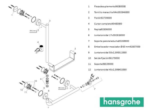 HANSGROHE UNICA BARRA DUCHA COMFORT 110cm - Imagen 3