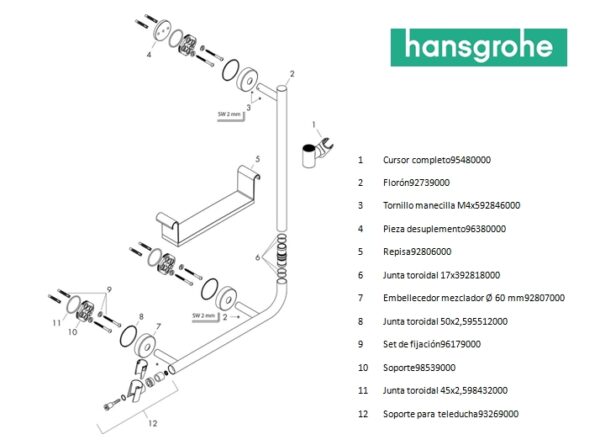 HANSGROHE UNICA BARRA DUCHA COMFORT 110cm - Imagen 4