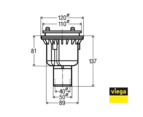 VIEGA TEMPOPLEXPLEX VALVULA DUCHA VERTICAL SIN TAPA - Imagen 3