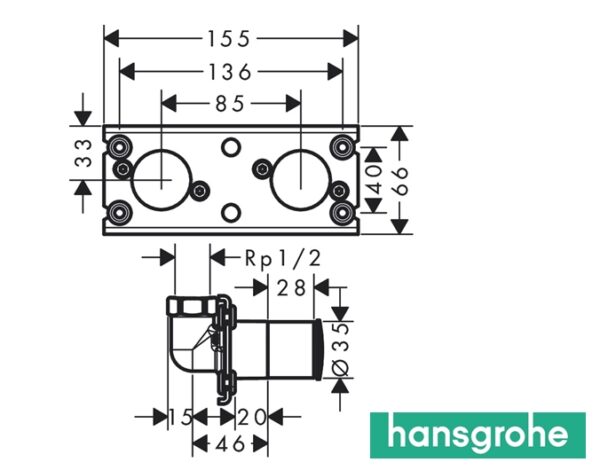 HANSGROHE RAINFINITY SET BASICO EMPOTRADO - Imagen 2