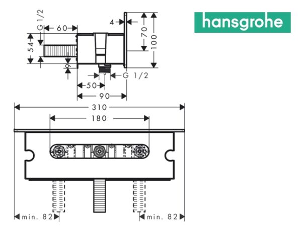 HANSGROHE FIXFIT REPISA CON TOMA DE AGUA - Imagen 4