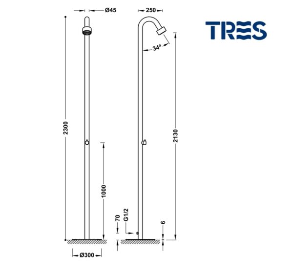 TRES COLUMNA DUCHA JARDIN-PISCINA - Imagen 2