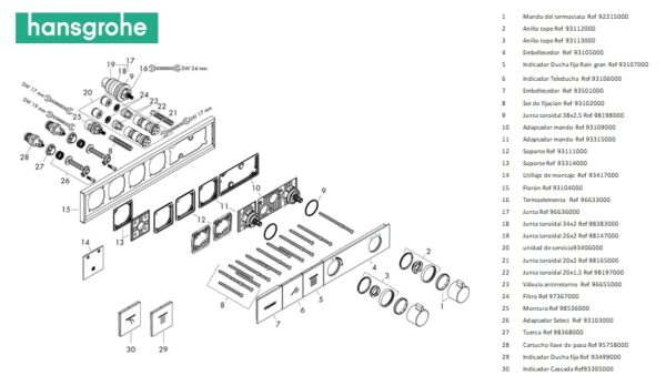 HANSGROHE RAINSELECT TERMOSTATICA EMPOTRADA - Imagen 8