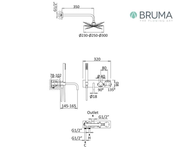 BRUMA LEAF SISTEMA BAÑO TERMOSTATICA  - Imagen 2