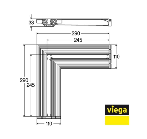 VIEGA ADVANTIX VARIO PIEZA UNION CANALETA DUCHA - Imagen 2