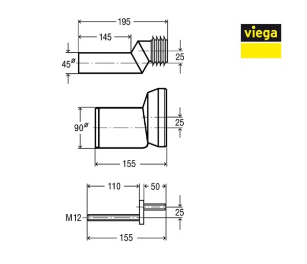 VIEGA KIT CONEXION COMPENSACIO ALTURA INODORO SUSPENDIDO - Imagen 2