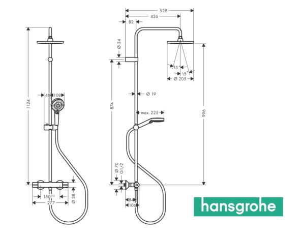 HANSGROHE VERNIS BLEND SHOWERPIPE 200 - Imagen 2