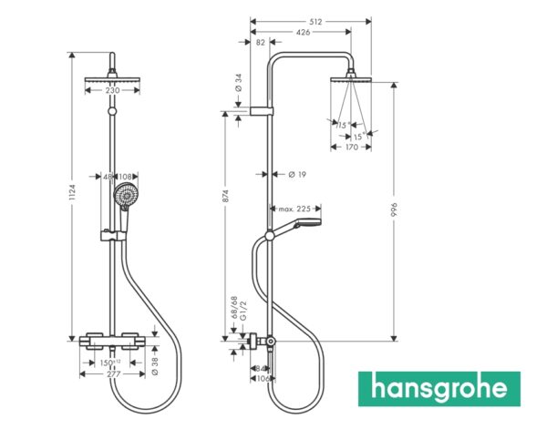 HANSGROHE VERNIS SHAPE SHOWERPIPE 230 - Imagen 2