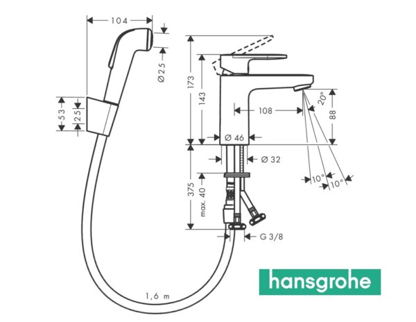 HANSGROHE VERNIS BLEND MONOMANDO LAVABO + BIDE - Imagen 2