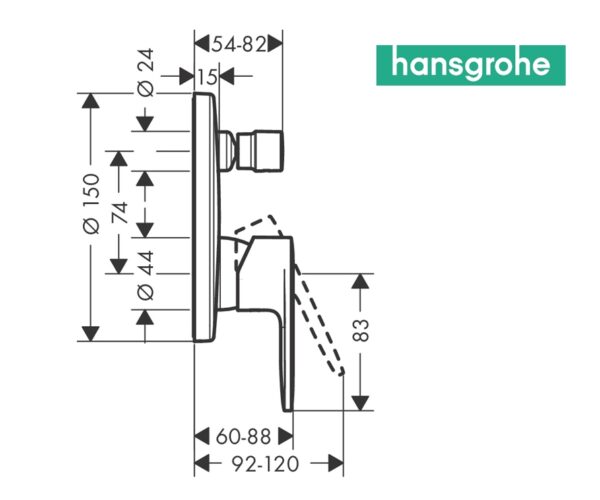 HANSGROHE VERNIS BLEND MONOMANDO BAÑERA EMPOTRADO - Imagen 3