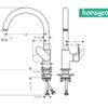 HANSGROHE VERNIS BLEND MONOMANDO COCINA - Imagen 2